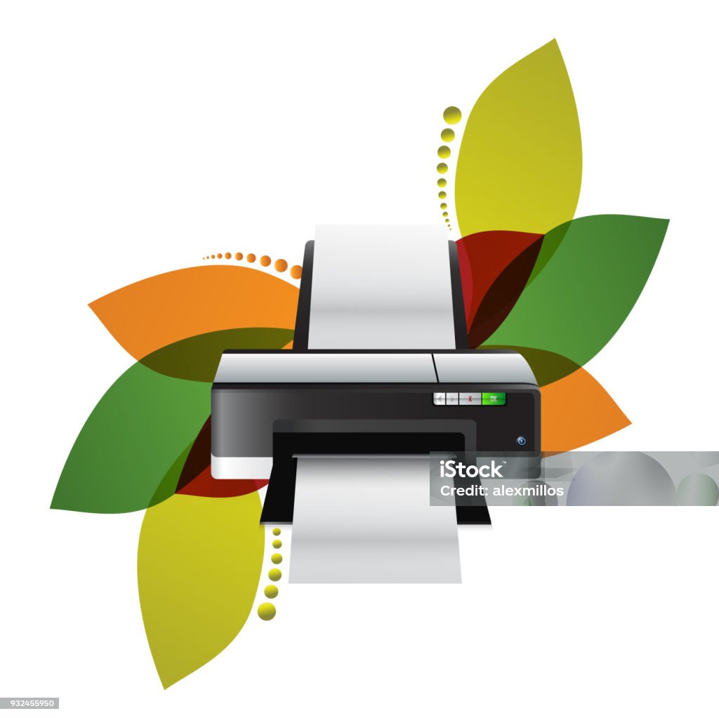 Ilustración de Impresora Flores Ilustración Diseño Sobre Un Fondo Blanco y  más Vectores Libres de Derechos de Abstracto - iStock