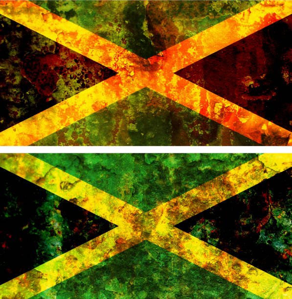 old flag of jamaica some very old grunge flag of jamaica ska stock illustrations