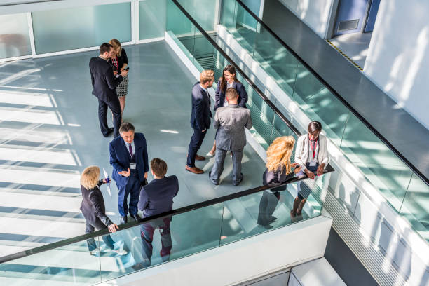 People in business center