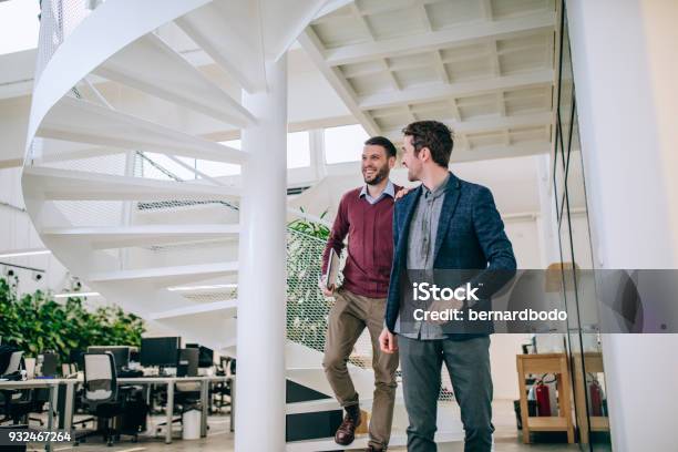 That Was A Great Presentation Stock Photo - Download Image Now - Hand On Shoulder, Walking, Office