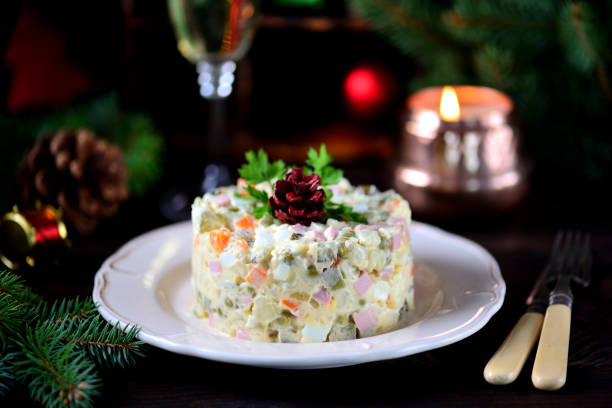 istock Traditional New Year's Russian salad Olivier. 932469934
