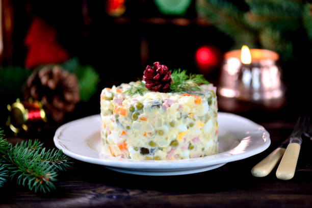 istock Traditional New Year's Russian salad Olivier. 932469956