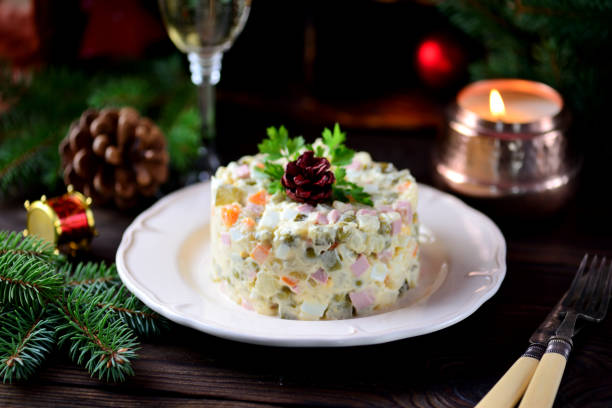 istock Traditional New Year's Russian salad Olivier. 932469958