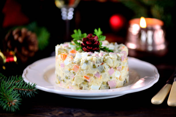 istock Traditional New Year's Russian salad Olivier. 932469960