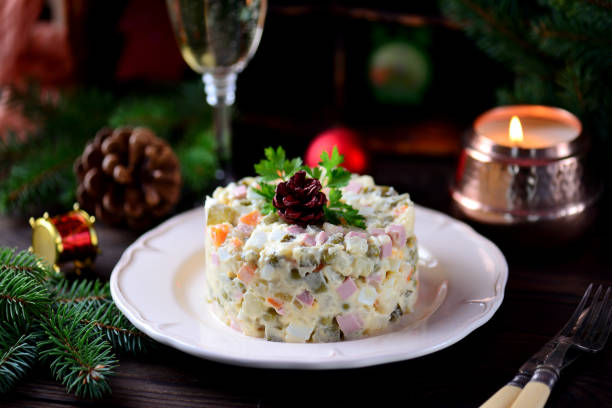 istock Traditional New Year's Russian salad Olivier. 932469976