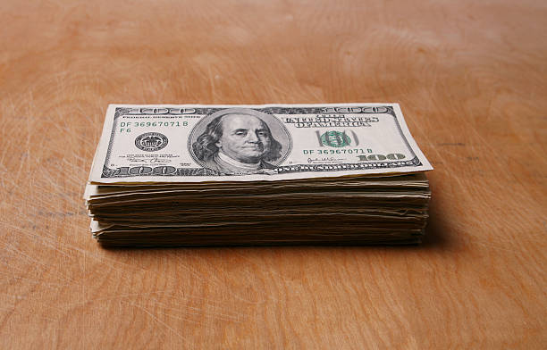 Stack of Money stock photo