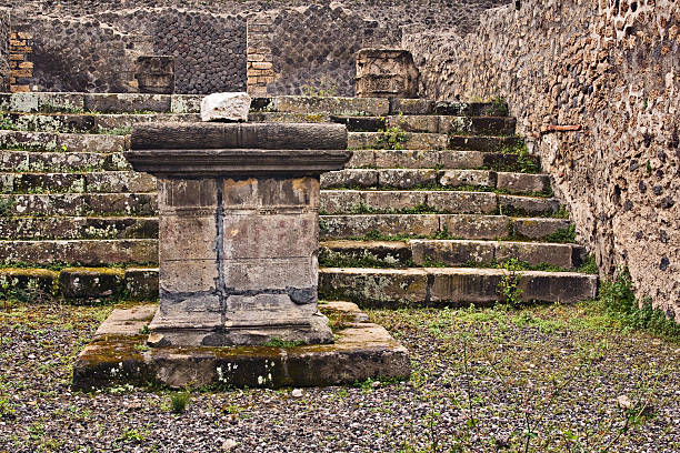 solar clock in the Temple of Apollo in Pompeii. Pompeii was destroyed by the volcanic eruption of Vesuvius in 79 BC