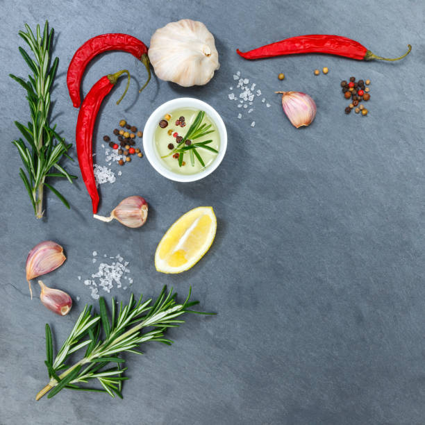 istock Cooking ingredients spices herbs basil square copyspace spicy red hot 932476296