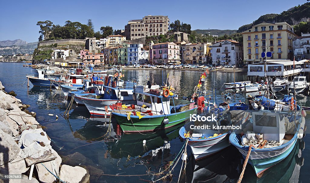 Boats docked at the Marina Grande in Sorrento, Italy Marina Grande (big marina), Sorrento, Italy Sorrento - Italy Stock Photo