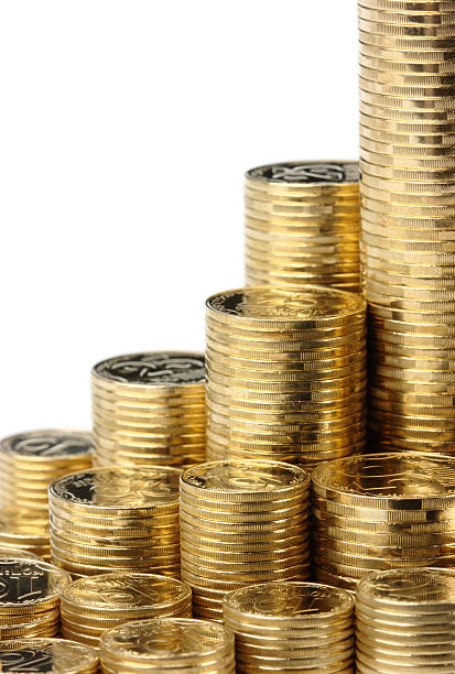 istock Stacks of a golden coins 93249166