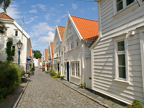 istock Cobblestone streets of Stavanger Gamle 93250557