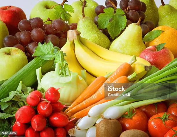Fresh Vegetables And Fruit Stock Photo - Download Image Now - Apple - Fruit, Banana, Carrot
