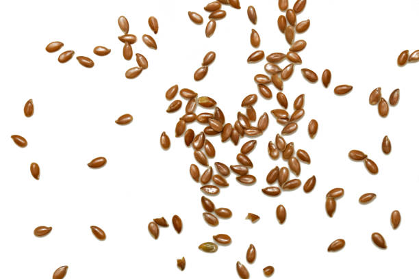 istock Flax seeds on the white background 932511050