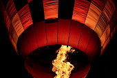 Close up of hot air balloon burner flame