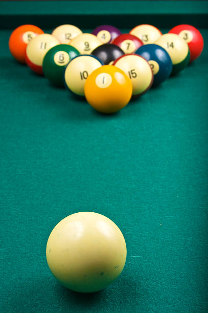istock Billiard Balls and Cue Ball 93251950