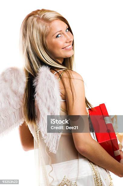 미소 크리스마스 선물 가진 여자 낚싯대에 대한 스톡 사진 및 기타 이미지 - 낚싯대, 크리스마스, 12월