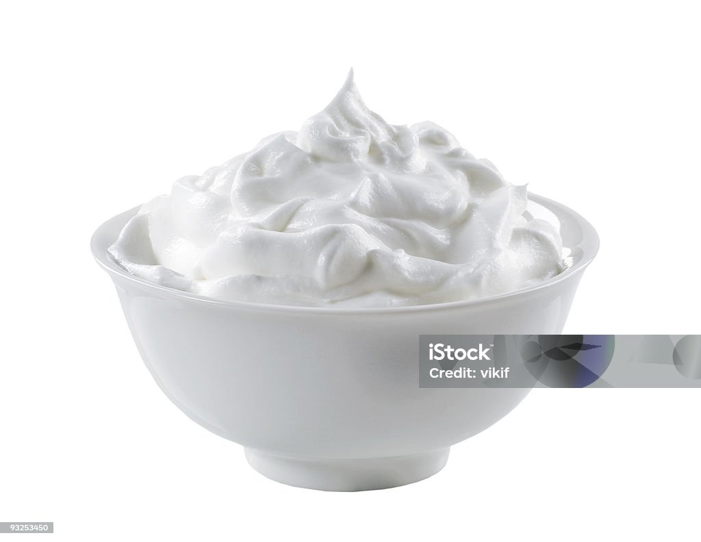 Bowl of cream  Whipped Cream Stock Photo