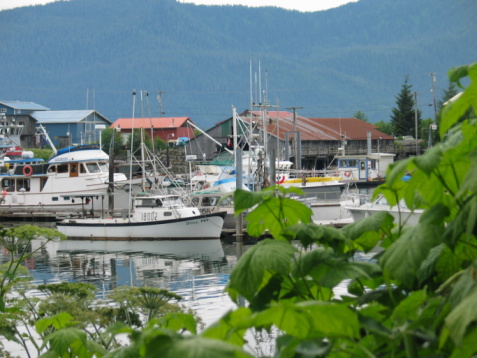 Ketchikan, USA - Aug. 7, 2023: Marina view in Ketchikan, Alaska, USA.