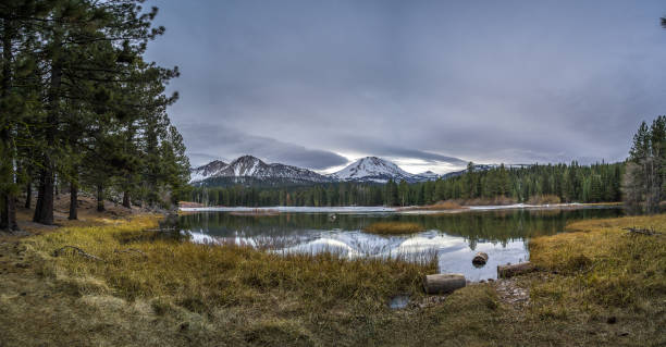 istock Manzanita Lake and Lassen Peak Panorama 932539314