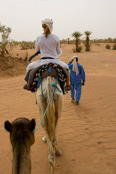 istock caravan of tourists in desert 93254104