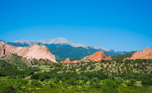 istock Beautiful red mountains and green hills. 932541806
