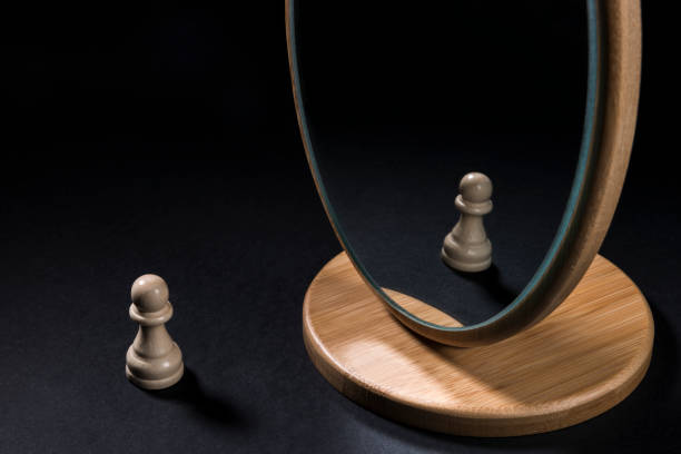istock The chess pieces in front of the mirror. 932541810