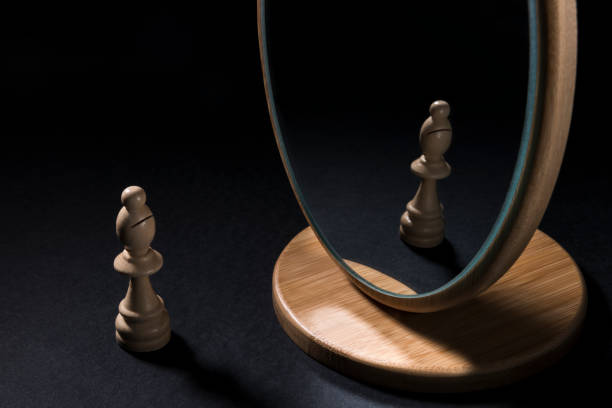 istock The chess pieces in front of the mirror. 932541940