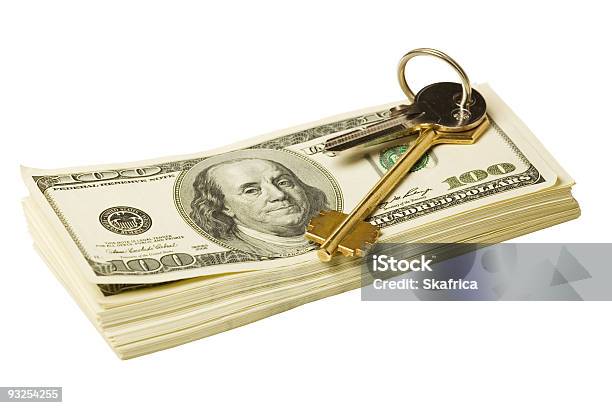 Key And Money Stock Photo - Download Image Now - American One Hundred Dollar Bill, Close-up, Color Image