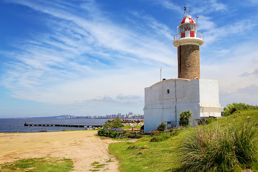 Punta Brava lighthouse in Punta Carretas, Montevideo, Uruguay. It was erected in 1876.