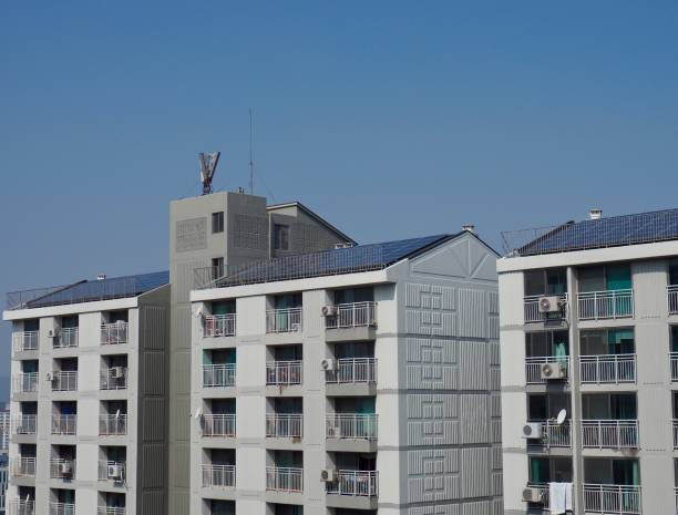 istock Apartment in South Korea with solar panels 932556680