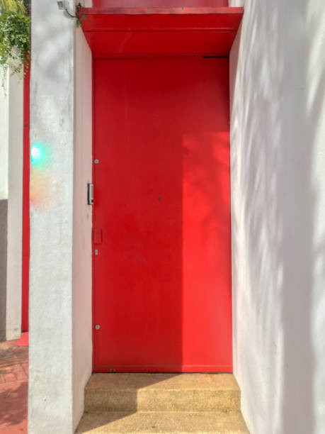 istock Luxury red metal front door 932560574