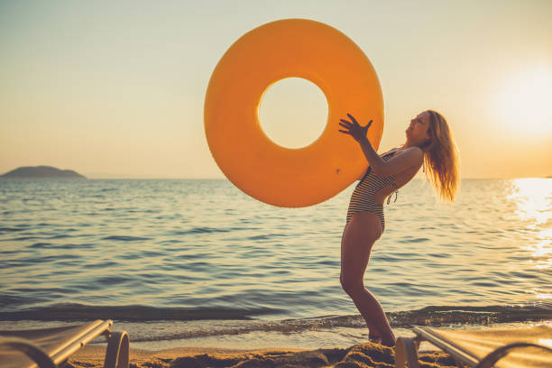 istock Woman on vacation in Greece having beautiful time 932564730