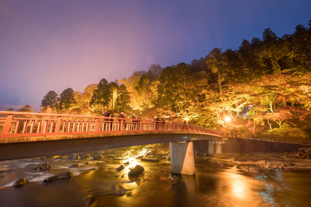 istock shiraito Waterfall in autumn season with green and red maple tree 932565460