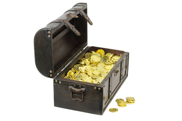istock Treasure chest filled with gold coins 932567778