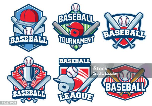 Baseball Badge Design Set Stock Illustration - Download Image Now - Home Run, Baseball Bat, Taking a Shot - Sport