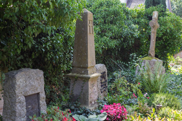 istock cemetery architecture figures and details around chapel 932575992