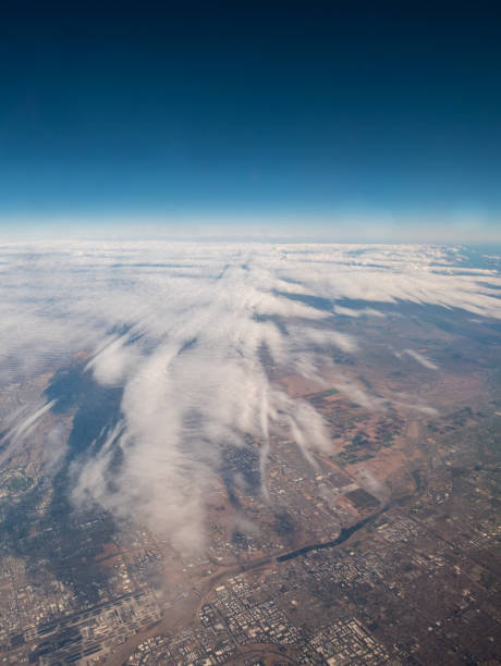 istock Aerial View of Thin Clouds Covering City 932577144