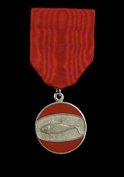 istock Vintage Fishing Medal 93257934