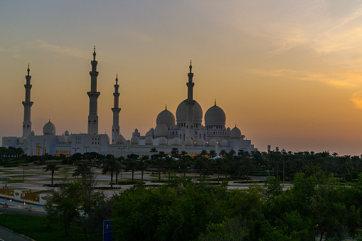 Abu Dhabi/UAE- 13 Nov 2017: View of Sheikh Zayed Mosque in UAE