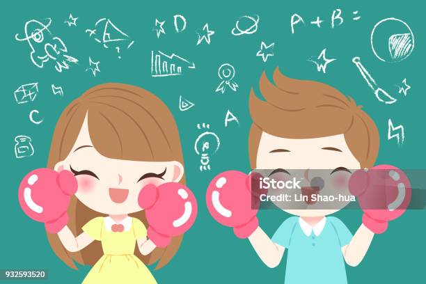 Cute Cartoon Children Student Stock Illustration - Download Image Now - Cartoon, Educational Exam, Medical Exam