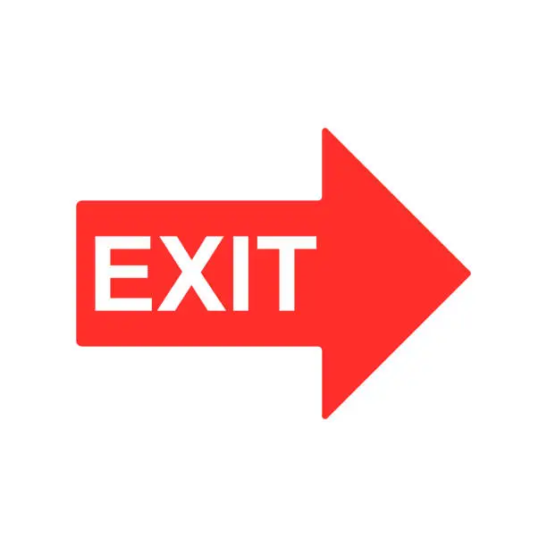 Vector illustration of arrow exit sign turn right vector