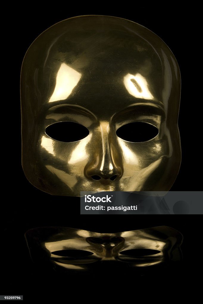 Golden mezza maschera viso - Foto stock royalty-free di Orrore