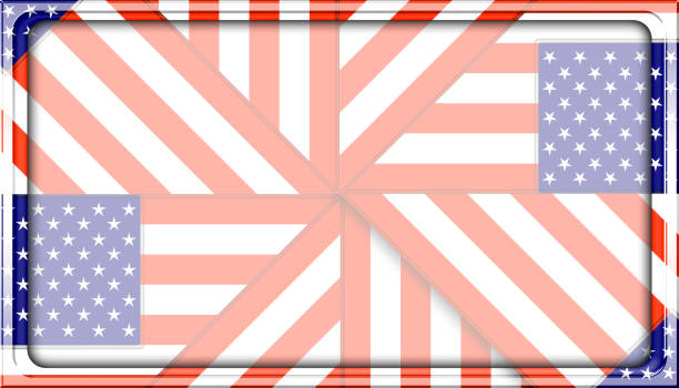 Framed Rectangle Empty Background For American Holidays, 3D, Template for American Holidays.