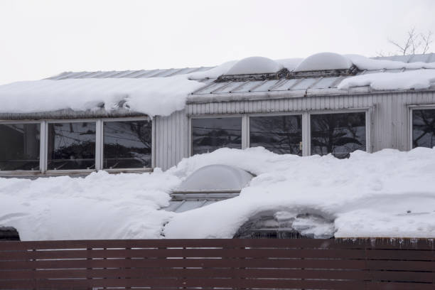 istock Winter village with snowy 932601318