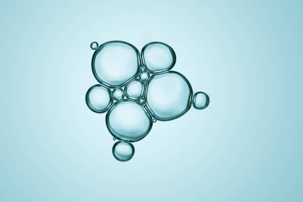 Makro Nahaufnahme von Seifenblasen aussehen wissenschaftliche Bild der Zelle und Zellmembran – Foto