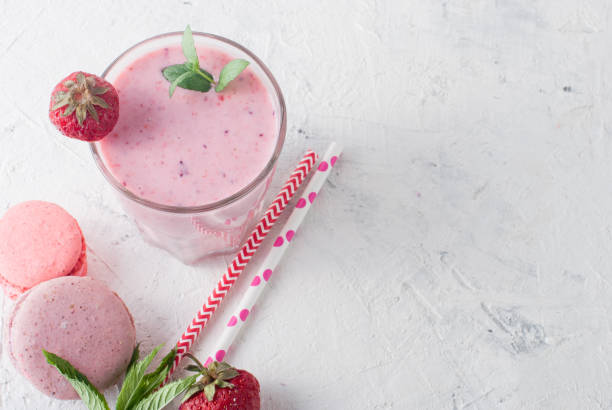 istock Refreshing strawberry and blueberry smoothies 932603834