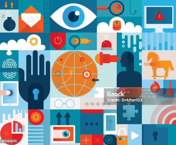 Cyber Security Concept Stock Illustration - Download Image Now - Security System, Technology, Trojan Horse