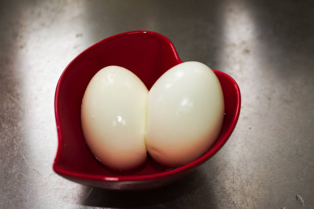 Dish of eggs and heart-shaped