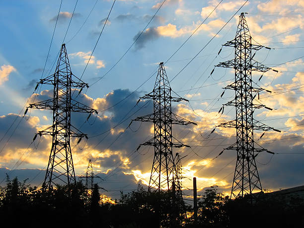 istock Electric Power Transmission Lines at Sunset 93262329