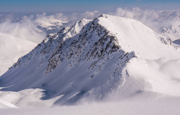 istock Winter mountains panorama with ski slopes, Bareges, Pyrenees 932623940